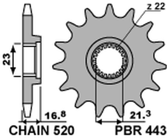 PBR gear wheel 443 16 18NC (JTF582.16, 44316jt)